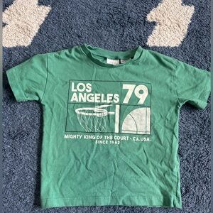 Zara Green Kids Basketball Graphic T-Shirt
